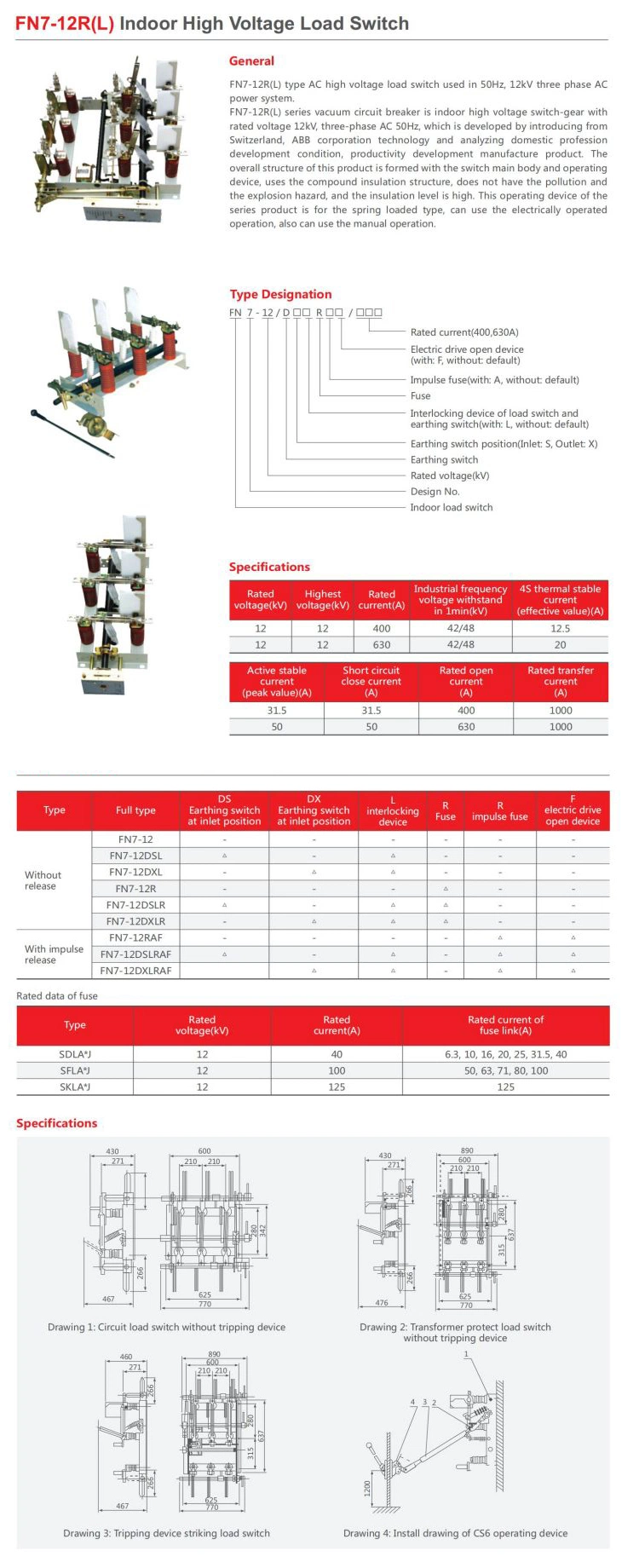 CNC High-Voltage OEM/CNC AC 400A Three Phase Load Break Switch