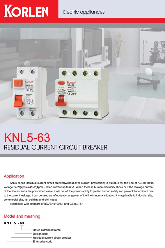 Outdoor Sf6 Earth Leakage Circuit Breaker Knl5-63